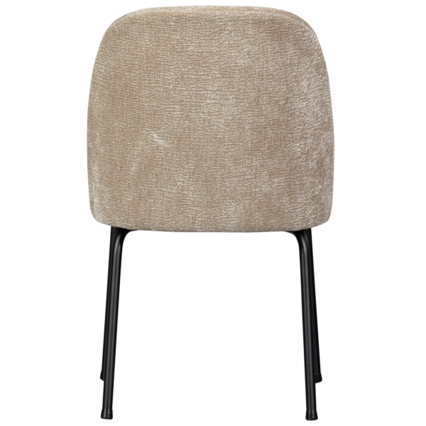 BePureHome Vogue eetkamerstoel 3d chenille zand Beige|Bruin Eetkamerstoel