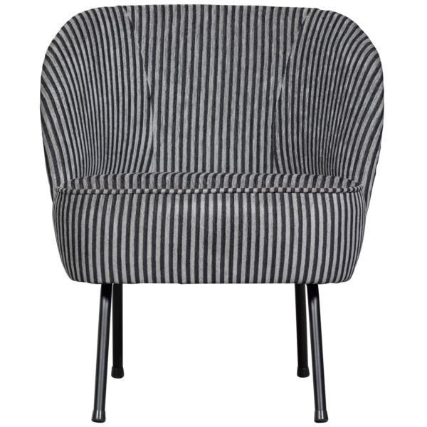 BePureHome Vogue fauteuil streep zwart/grijs Zwart Fauteuil