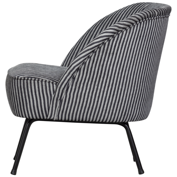 BePureHome Vogue fauteuil streep zwart/grijs Zwart Fauteuil