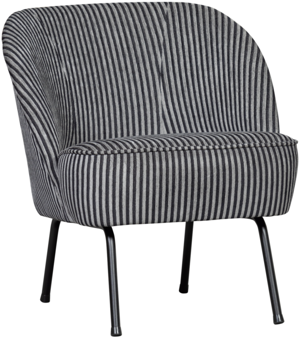 BePureHome Vogue fauteuil streep zwart/grijs Zwart Fauteuil