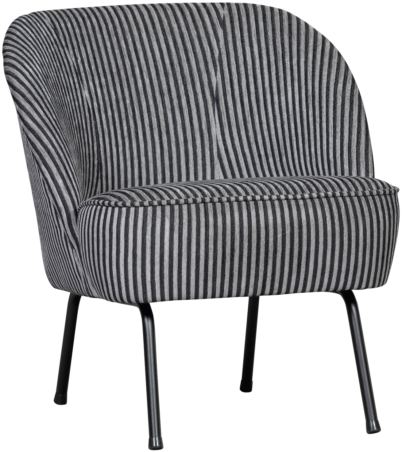 Vogue fauteuil streep zwart/grijs