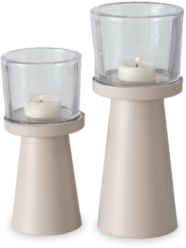 Feelings Wonen meubelen Pius windlicht s/2 Naturel Woonaccessoire