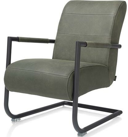 Angelica bijzetfauteuil + zwart frame (ROB) - Cuba leder - groen