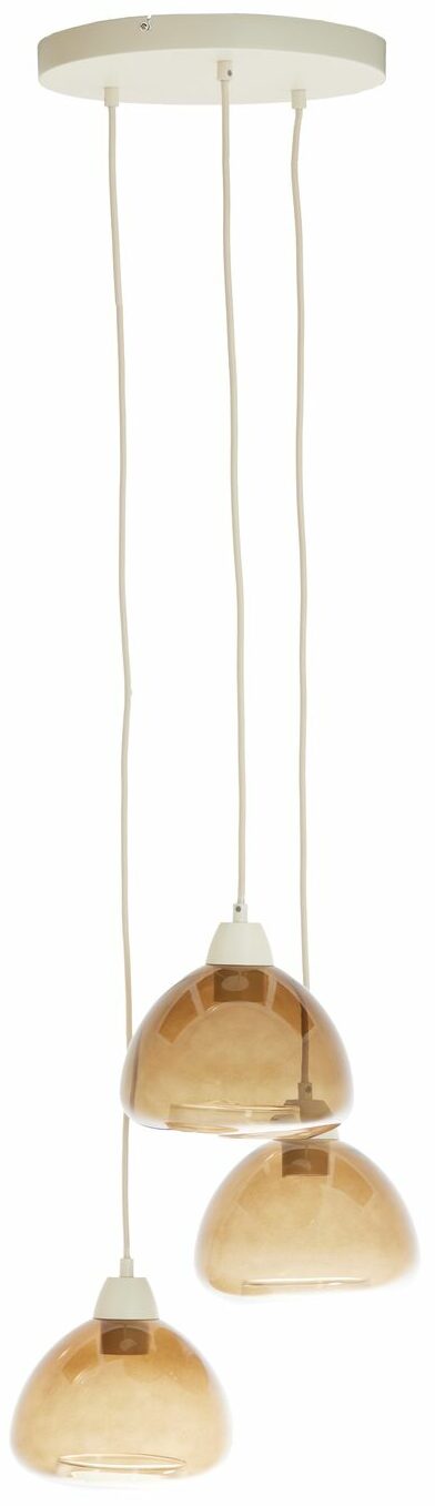 INHOUSE Hanglamp Bisho rond zandbeige bruin glas Bruin Hanglamp