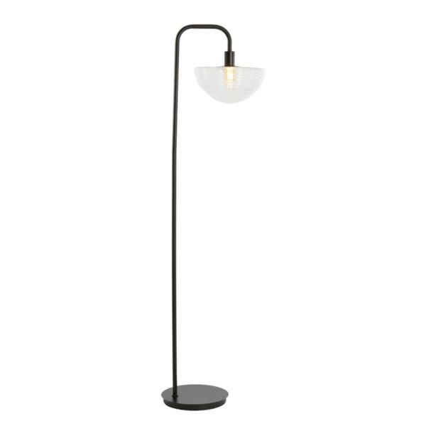 Vloerlamp Baylie - Mat Zwart+helder Glas Light & Living Vloerlamp 1891212