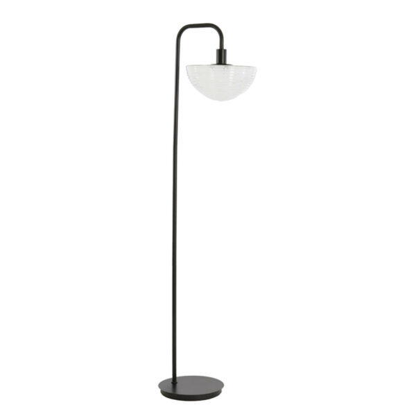 Vloerlamp Baylie - Mat Zwart+helder Glas Light & Living Vloerlamp 1891212