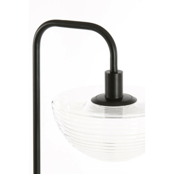 Vloerlamp Baylie - Mat Zwart+helder Glas Light & Living Vloerlamp 1891212