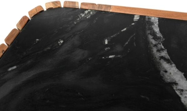 Dressoir Marmer Black Met 3 Deuren, Acacia Natural - Zanzibar Collection Nijwie Dressoir ZAN.DR.0005