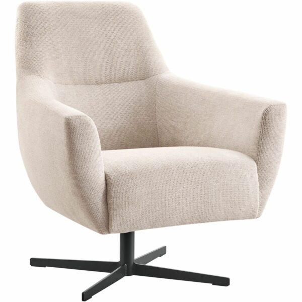 Pronto Wonen Draaifauteuil Gudo beige Beige|Wit Draaifauteuil