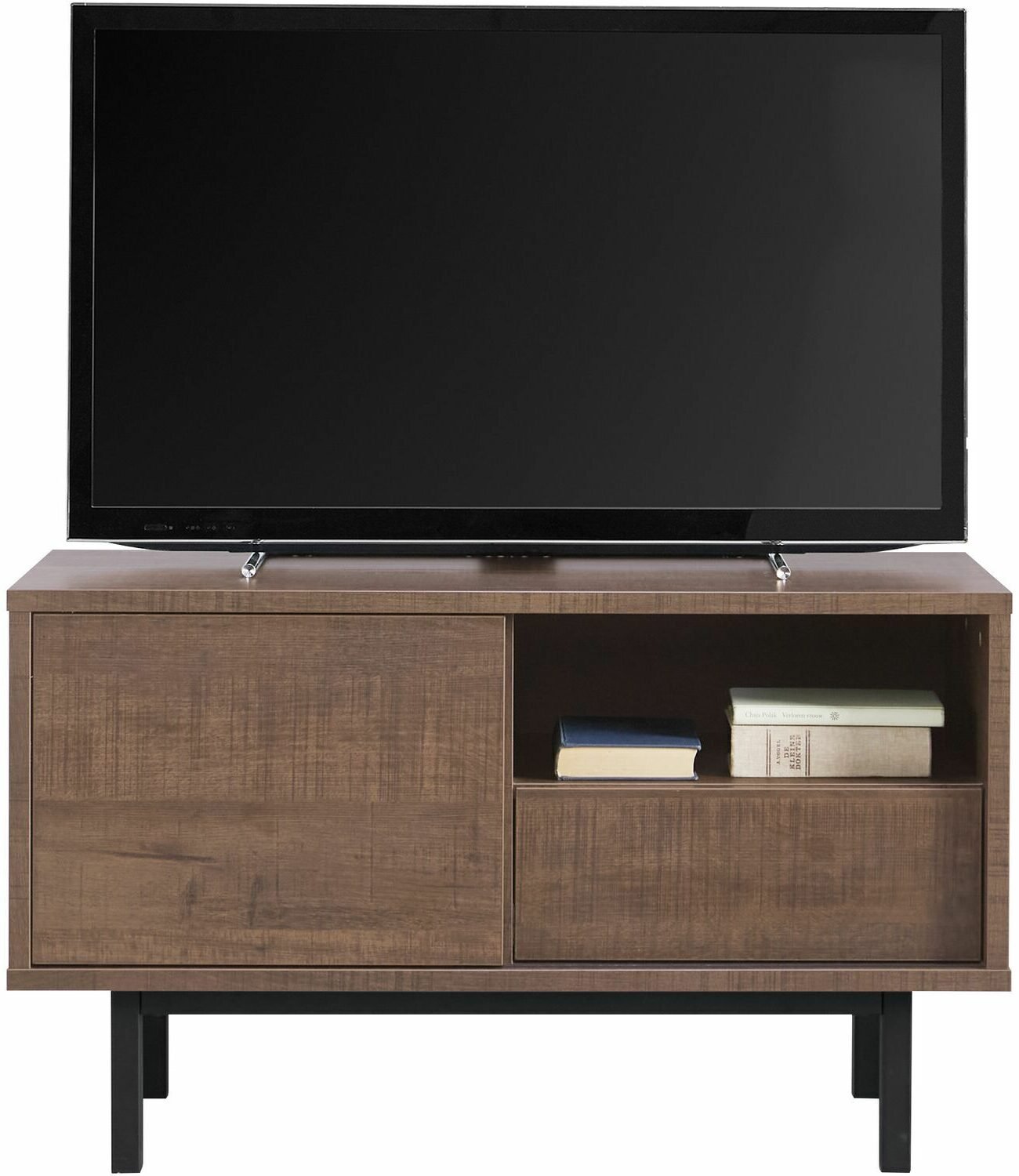 Pronto Wonen Tv-meubel Spazzare (100 Cm) dark mango Bruin|Naturel Dressoir