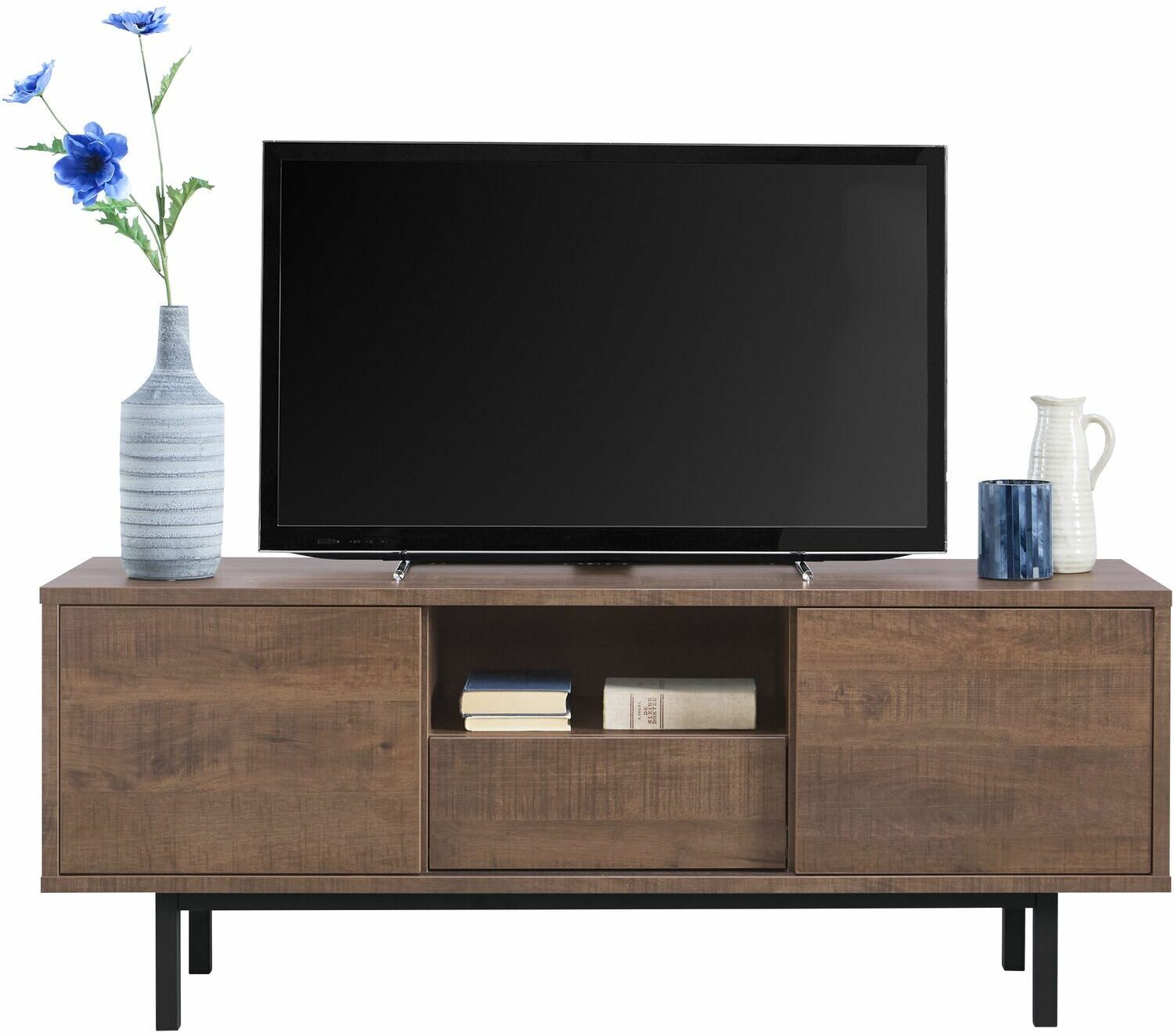 Pronto Wonen Tv-meubel Spazzare (148 Cm) dark mango Bruin|Naturel Dressoir