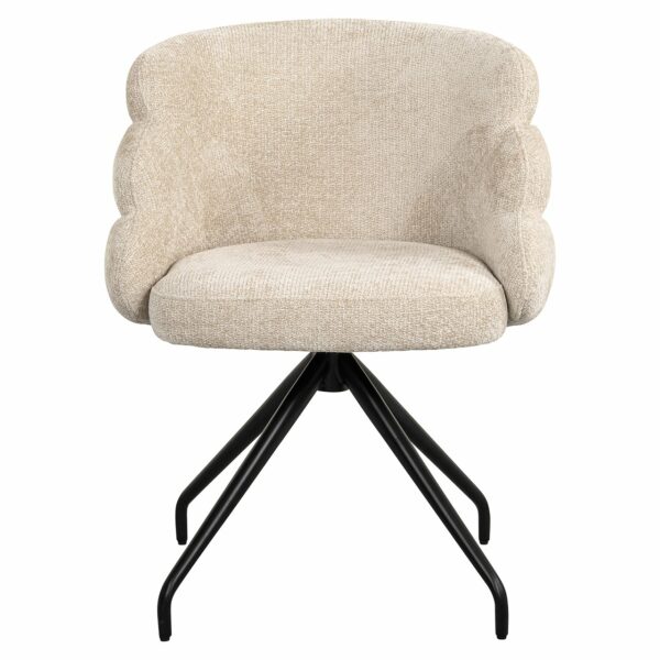 Richmond Interiors Draaifauteuil Kayla cream unicorn  Eetkamerstoel