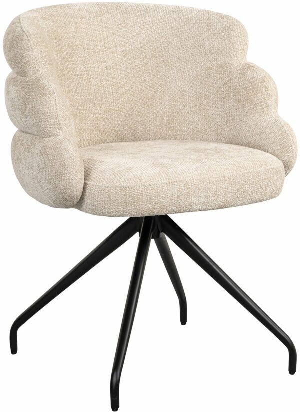 Richmond Interiors Draaifauteuil Kayla cream unicorn  Eetkamerstoel