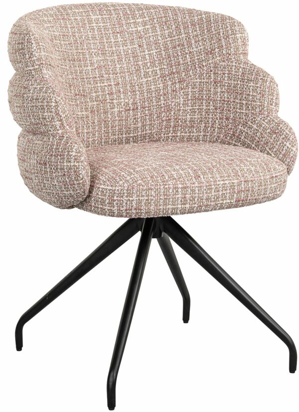 Richmond Interiors Draaifauteuil Kayla trendy rose  Eetkamerstoel