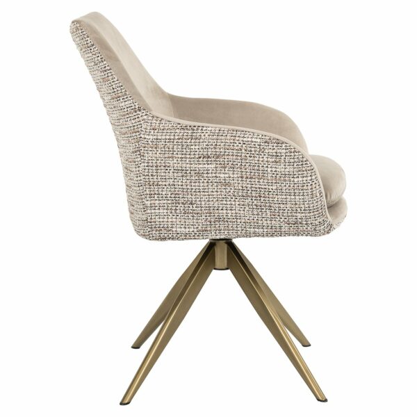 Richmond Interiors Draaifauteuil Lisonne be trendy nature / khaki velvet  Eetkamerstoel