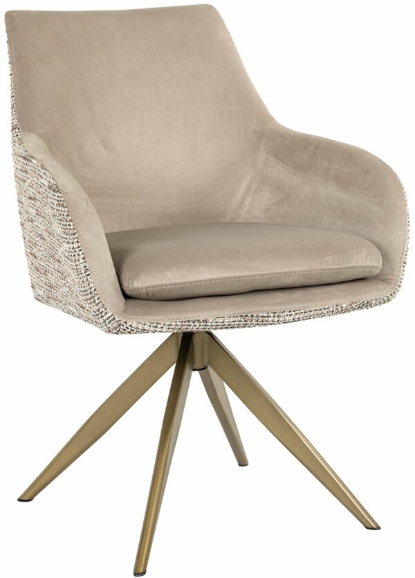 Richmond Interiors Draaifauteuil Lisonne be trendy nature / khaki velvet  Eetkamerstoel