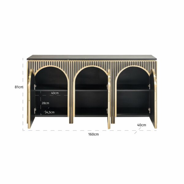 Richmond Interiors Dressoir Les Arcs 3-deurs Goud Dressoir