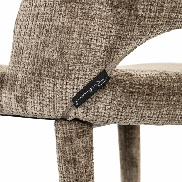 Richmond Interiors Eetkamerstoel Cecilia stone chenille fire retardant Taupe Eetkamerstoel