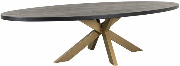 Richmond Interiors Eettafel Watson 235 incl. spinpoot goud Zwart Eettafel