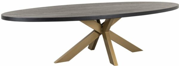 Richmond Interiors Eettafel Watson 300 incl. spinpoot goud Zwart Eettafel