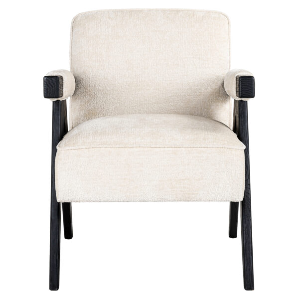 Richmond Interiors Fauteuil Cooper white chenille Wit Fauteuil