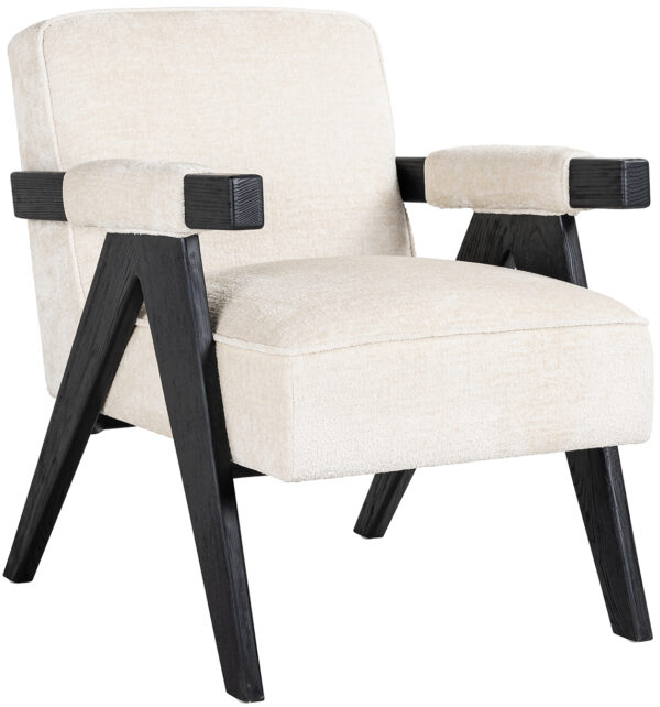 Richmond Interiors Fauteuil Cooper white chenille Wit Fauteuil