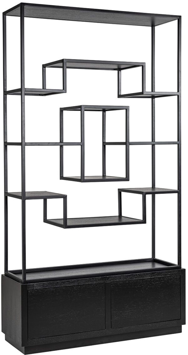 Richmond Interiors Wandkast Bonvoy black 2-laden Zwart