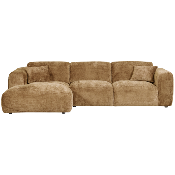 WOOOD Cloud chaise longue links geweven chenille honing geel Geel Bank