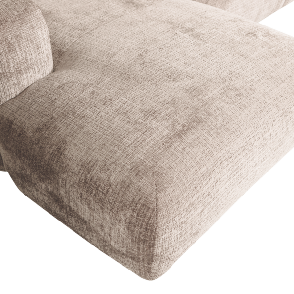 WOOOD Cloud chaise longue links geweven chenille naturel Naturel Bank