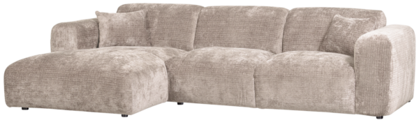 WOOOD Cloud chaise longue links geweven chenille naturel Naturel Bank