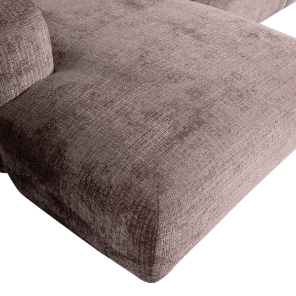 WOOOD Cloud chaise longue links geweven chenille taupe Taupe Bank