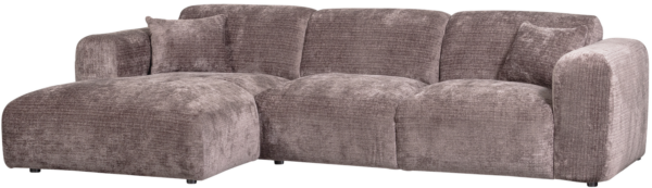 WOOOD Cloud chaise longue links geweven chenille taupe Taupe Bank