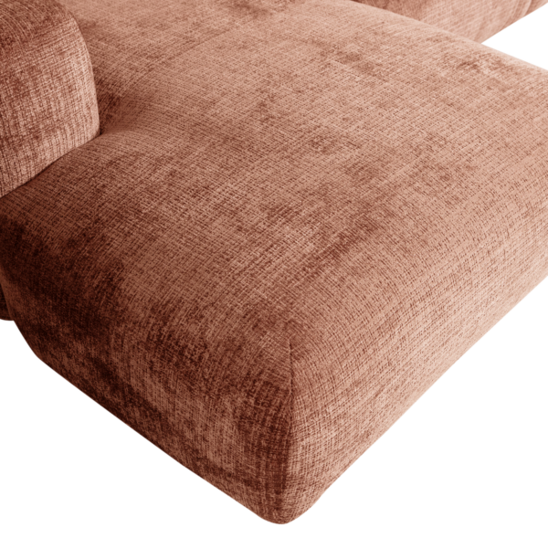 WOOOD Cloud chaise longue links geweven chenille terra Cognac|Oranje|Bruin Bank