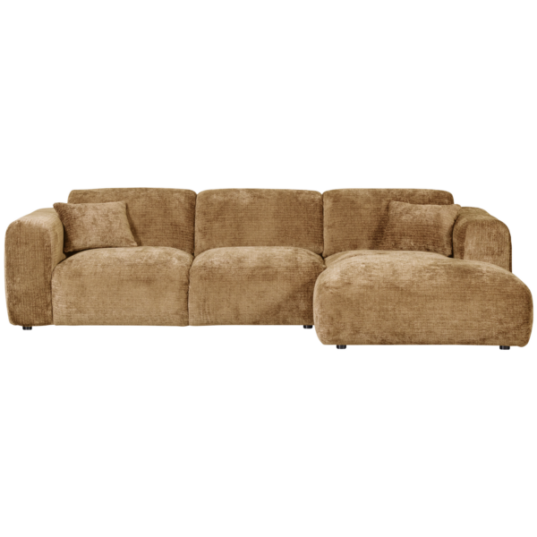 WOOOD Cloud chaise longue rechts geweven chenille honing geel Geel Bank