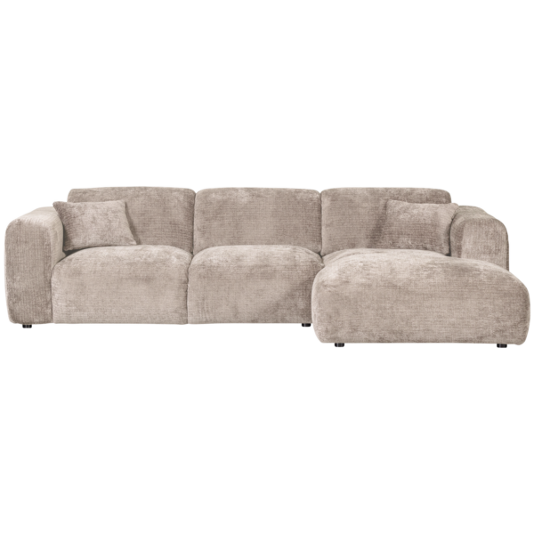 WOOOD Cloud chaise longue rechts geweven chenille naturel Naturel Bank