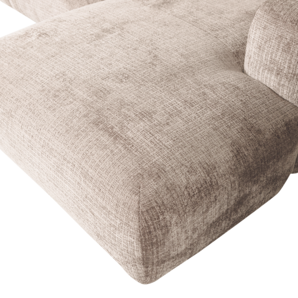 WOOOD Cloud chaise longue rechts geweven chenille naturel Naturel Bank