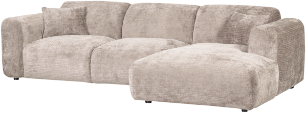 WOOOD Cloud chaise longue rechts geweven chenille naturel Naturel Bank