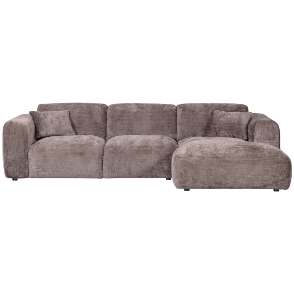 WOOOD Cloud chaise longue rechts geweven chenille taupe Taupe Bank