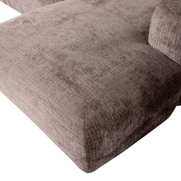 WOOOD Cloud chaise longue rechts geweven chenille taupe Taupe Bank