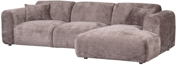 WOOOD Cloud chaise longue rechts geweven chenille taupe Taupe Bank