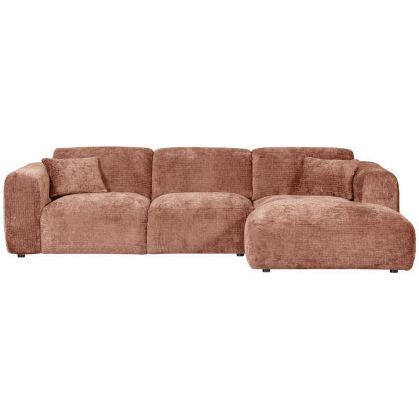 WOOOD Cloud chaise longue rechts geweven chenille terra Cognac|Oranje|Bruin Bank