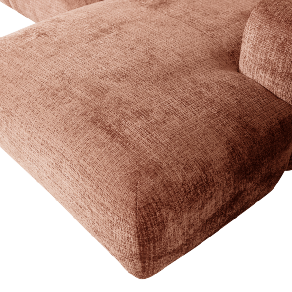 WOOOD Cloud chaise longue rechts geweven chenille terra Cognac|Oranje|Bruin Bank