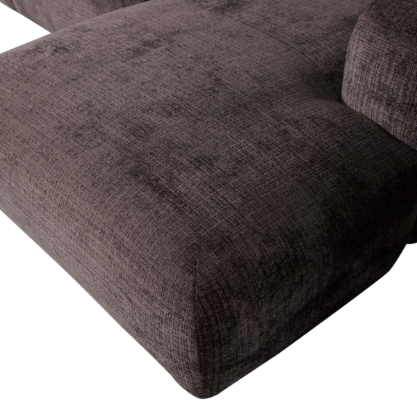 WOOOD Cloud chaise longue rechts geweven chenille warm bruin Bruin Bank