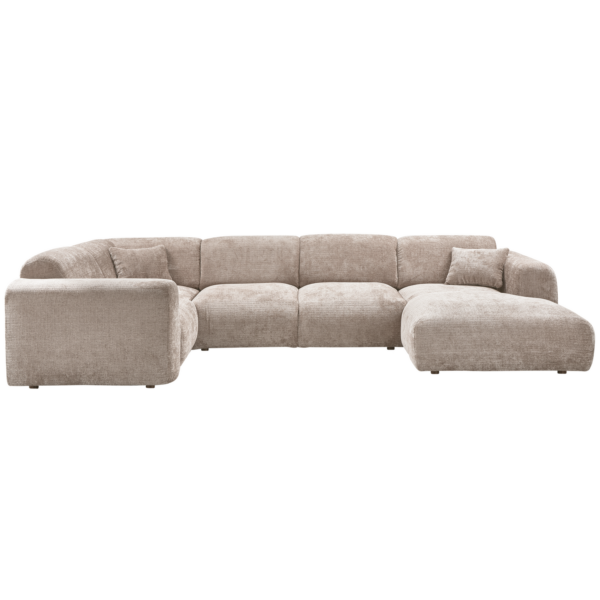 WOOOD Cloud hoekbank links geweven chenille naturel Naturel Hoekbank