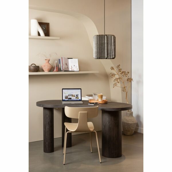 WOOOD Maan organisch sidetable/bureau mdf donkerbruin Bruin Bureau