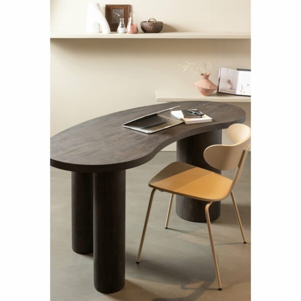 WOOOD Maan organisch sidetable/bureau mdf donkerbruin Bruin Bureau