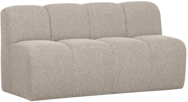 WOOOD Mojo bankje 160cm met rugleuning boucle beige melange Beige 2-zitsbank