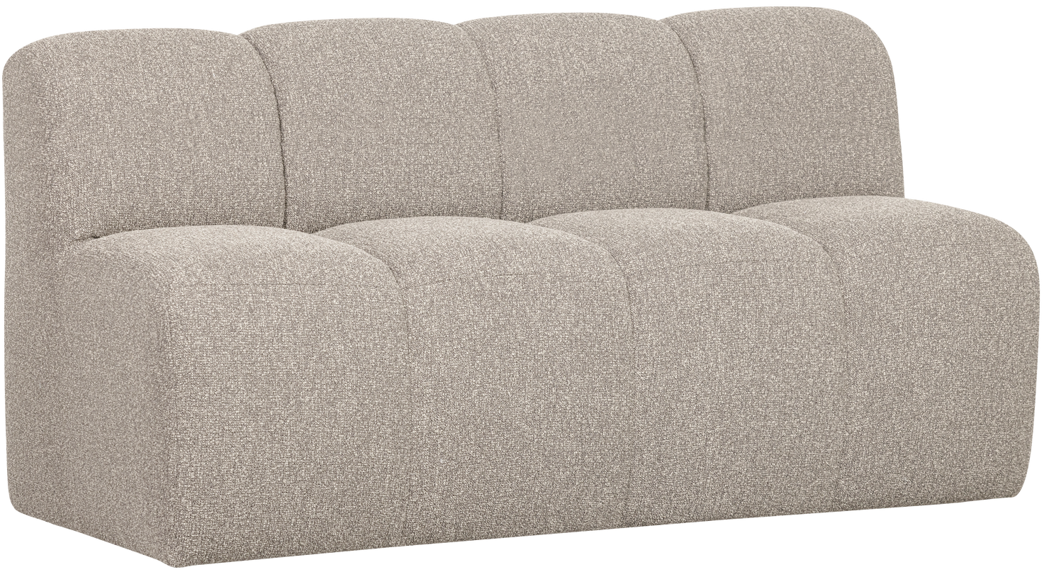 WOOOD Mojo bankje 160cm met rugleuning boucle beige melange Beige 2-zitsbank