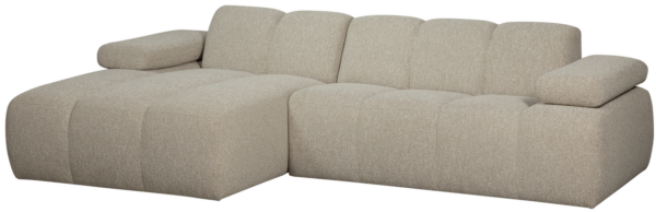 WOOOD Mojo chaise longue links boucle beige melange Beige Bank