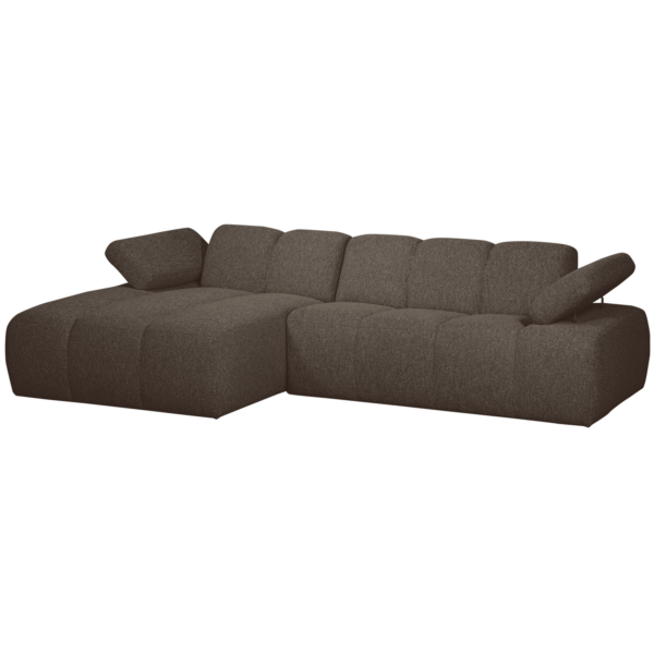 WOOOD Mojo chaise longue links boucle bruin melange Bruin Bank